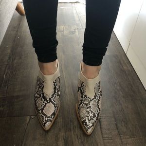 Snakeskin mule size 7